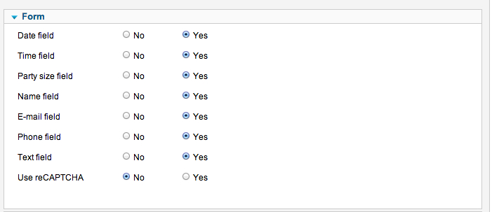 GK Reservation Config - Tab I